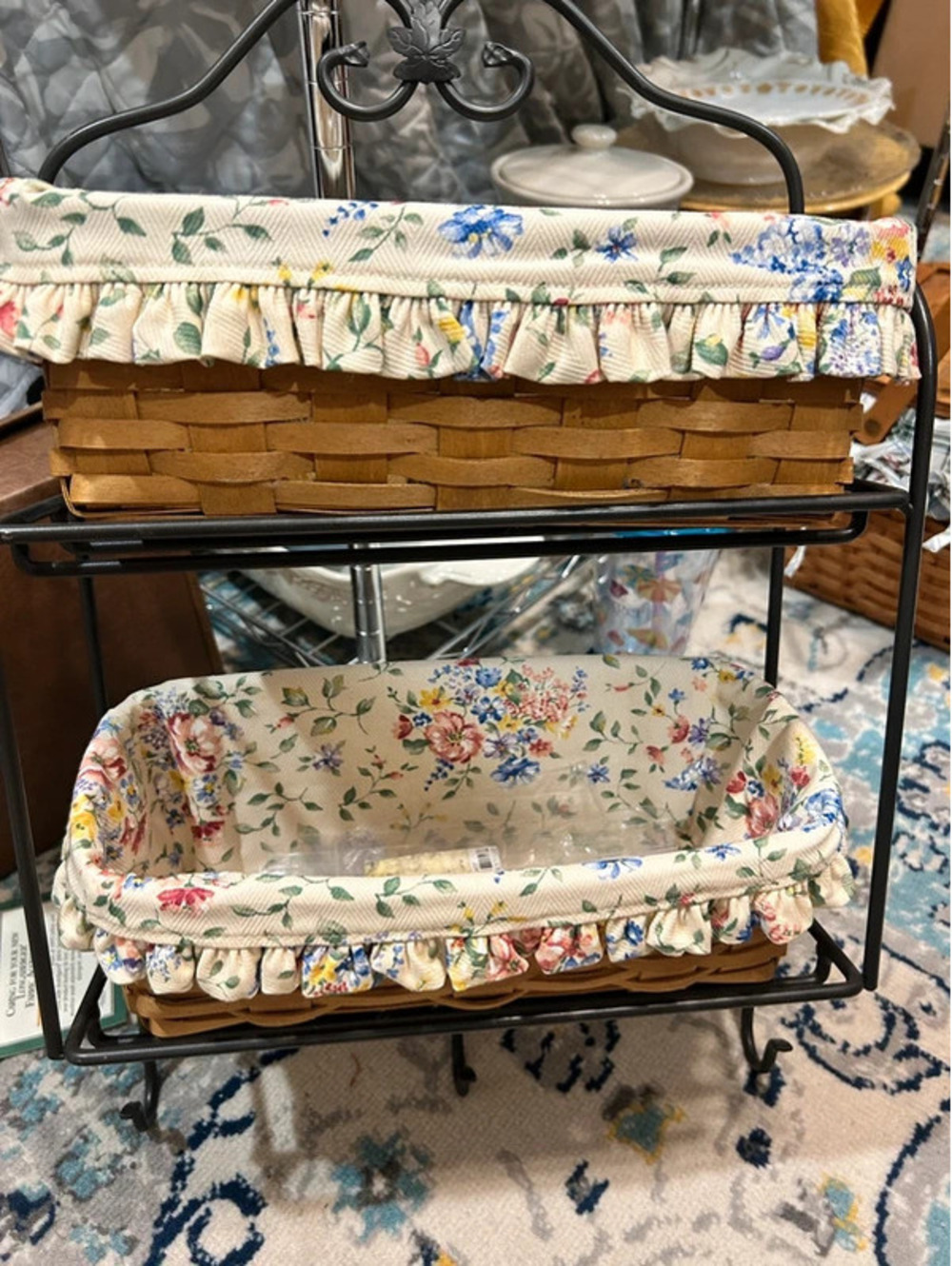 Longaberger wrought iron Envelope baskets rack combo